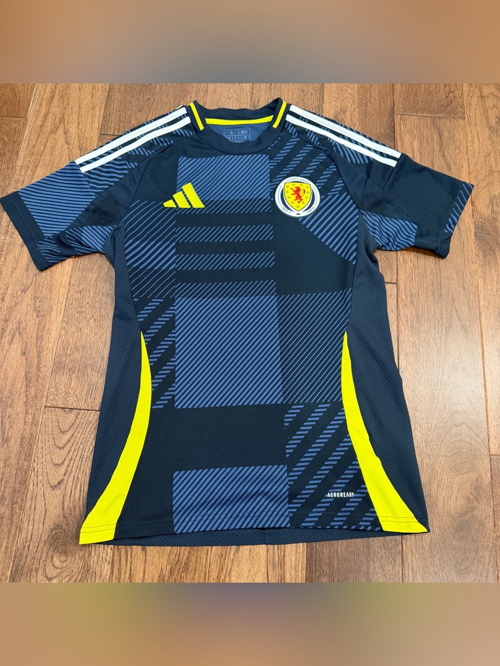 Adidas Scotland 2024 Home Football Jersey Navy Yellow Aeroready Size Small